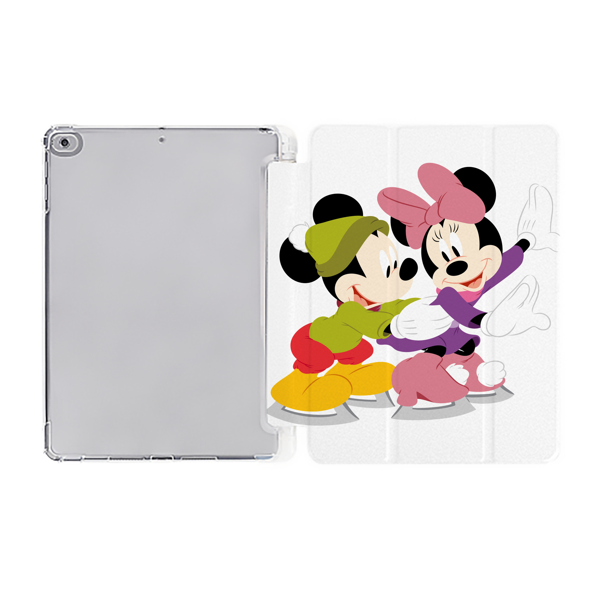 （画像用） ミッキーマウス Mickey Mouse IPad ケース ペン収納付き 三つ折りスタンド PUレザー×シリコン 対応機種9.5/10.5/10.9インチ